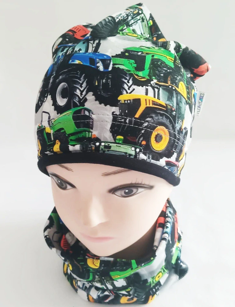 Bavlněná čepice Traktor / DVOJITÁ